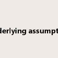 underlying assumption是什么意思
