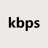 kbps是什么意思
