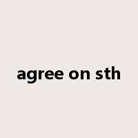 agree on sth是什么意思