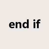 end if是什么意思