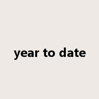 year to date是什么意思