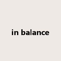 in balance是什么意思