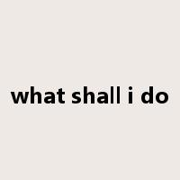 what shall i do是什么意思