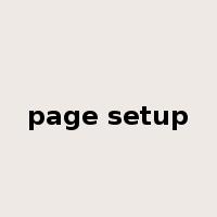 page setup是什么意思
