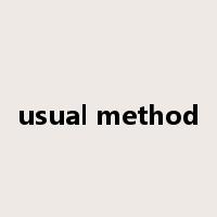 usual method是什么意思