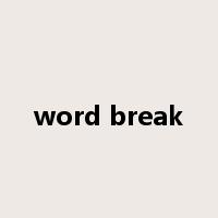 word break是什么意思