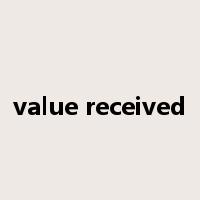 value received是什么意思