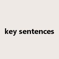 key sentences是什么意思