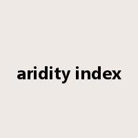 aridity index是什么意思