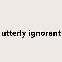 utterly ignorant是什么意思