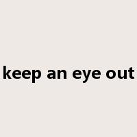 keep an eye out是什么意思