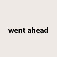 went ahead是什么意思