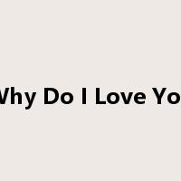 Why Do I Love You是什么意思