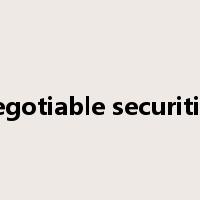 negotiable securities是什么意思