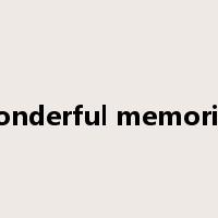 wonderful memories是什么意思
