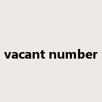 vacant number是什么意思