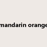 mandarin orange是什么意思