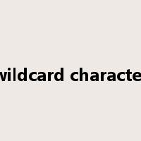 wildcard character是什么意思