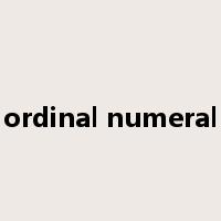 ordinal numeral是什么意思
