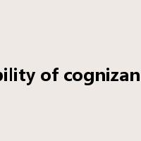 ability of cognizance是什么意思