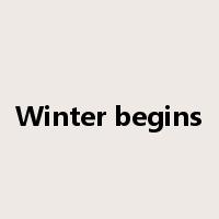Winter begins是什么意思