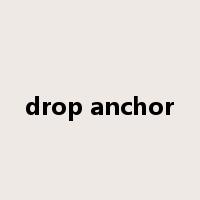drop anchor是什么意思