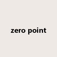 zero point是什么意思