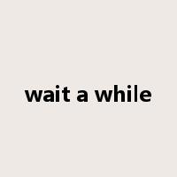 wait a while是什么意思
