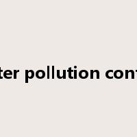 water pollution control是什么意思