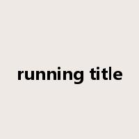 running title是什么意思