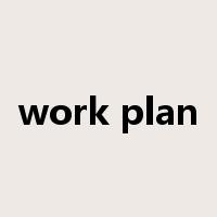 work plan是什么意思
