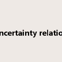 uncertainty relation是什么意思