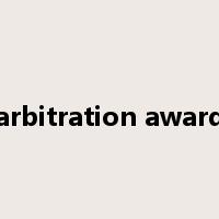 arbitration award是什么意思