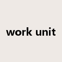 work unit是什么意思