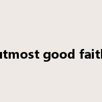 utmost good faith是什么意思