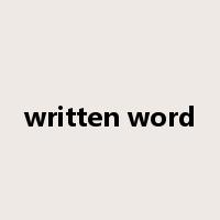 written word是什么意思
