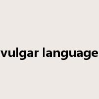 vulgar language是什么意思