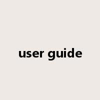 user guide是什么意思