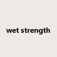 wet strength是什么意思
