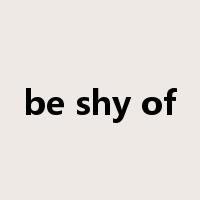 be shy of是什么意思