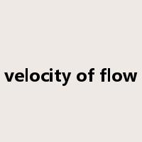 velocity of flow是什么意思