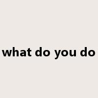 what do you do是什么意思