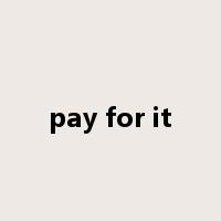pay for it是什么意思
