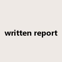 written report是什么意思