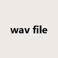 wav file是什么意思