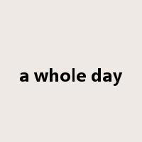 a whole day是什么意思