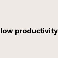 low productivity是什么意思