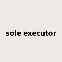 sole executor是什么意思