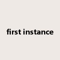 first instance是什么意思