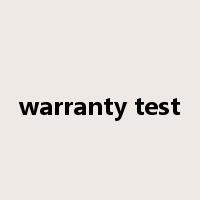 warranty test是什么意思